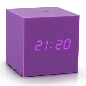 Fioletowy budzik LED Gingko Gravitry Cube
