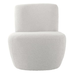 Biały fotel z materiału bouclé Ada – Leitmotiv