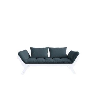 Sofa rozkładana z niebieskozielonym obiciem Karup Design Bebop White/Petrol Blue