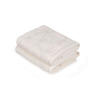 Zestaw 2 kremowych ręczników Madame Coco, 50x90 m