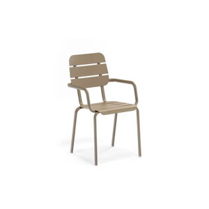 Zestaw 4 brązowych metalowych krzeseł z podłokietnikami Ezeis Alicante