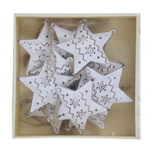 Zestaw 10 białych metalowych ozdób w kształcie gwiazdy Ego Dekor Christmas Box