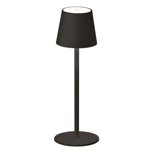 Czarna lampa stołowa LED z metalowym kloszem, ściemniaczem i czujnikiem ruchu (wys. 38 cm) Tropea – Fischer & Honsel