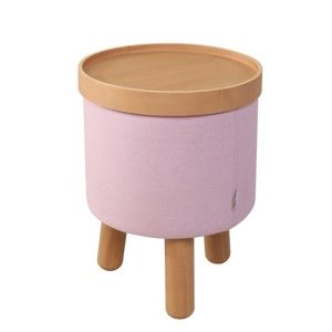 Różowy stołek ze zdejmowanym blatem Garageeight Molde, ⌀ 35 cm