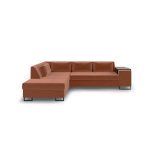 Pomarańczowa rozkładana sofa lewostronna Cosmopolitan Design San Diego