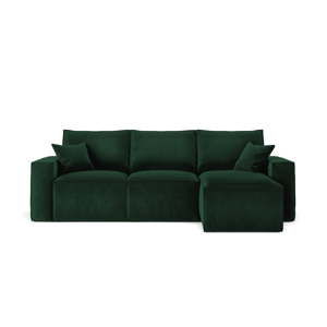 Zielona narożna sofa Cosmopolitan Design Florida, prawostronna
