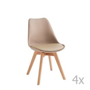 Zestaw 4 beżowych krzeseł Design Twist Tom