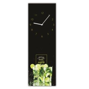 Zegar ścienny Styler Glassclock Mojito, 20x60 cm