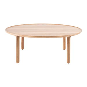 Naturalny okrągły stolik z litego drewna dębowego ø 100 cm Mu – Gazzda