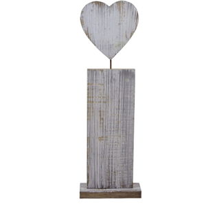 Drewniana figurka dekoracyjna z sercem Ego Dekor, wys. 45 cm