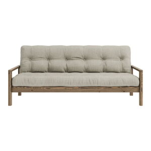 Beżowa lniana rozkładana sofa 205 cm Knob – Karup Design