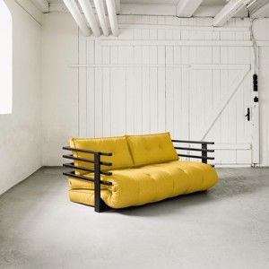 Sofa rozkładana dwuosobowa Karup Funk Black/Amarillo