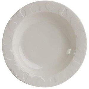 Biały głęboki talerz ceramiczny Navigate Embossed