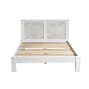 Biała łóżko dwuosobowe Marckeric Roma, 140x190 cm