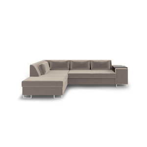 Beżowa rozkładana sofa lewostronna Cosmopolitan Design San Antonio
