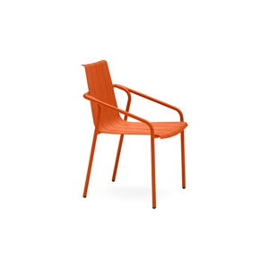 Pomarańczowe metalowe krzesła ogrodowe zestaw 4 szt. Fleole – Ezeis