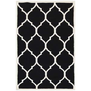 Czarny dywan wełniany Bakero Lara, 120x180 cm