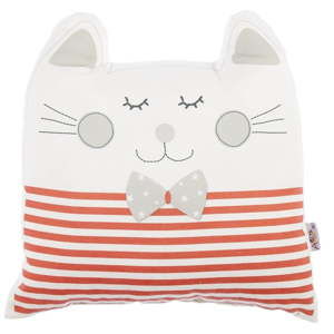 Czerwona poduszka dziecięca z domieszką bawełny Apolena Pillow Toy Big Cat, 29x29 cm