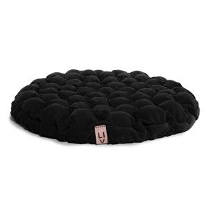 Czarna poduszka do siedzenia wypełniona piłeczkami do masażu Linda Vrňáková Bloom, Ø 75 cm