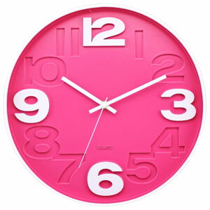 Różowy zegar ścienny Postershop Matt, ø 30 cm
