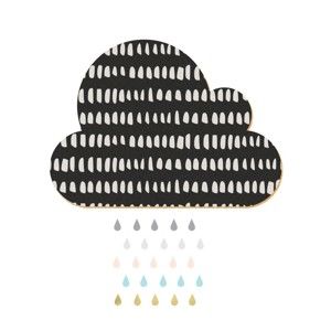 Dekoracyjna naklejka ścienna Dekornik Black Cloud With Pastel Drops, 57x40 cm