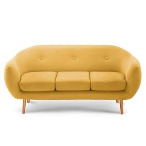 Żółta sofa 3-osobowa Scandi by Stella Cadente Maison