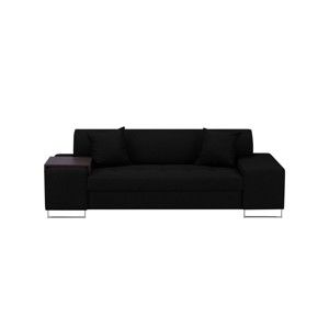 Czarna sofa 3-osobowa z nogami w srebrnej barwie Cosmopolitan Design Orlando