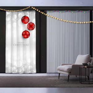 Świąteczna zasłona Christmas Decorations, 140x260 cm
