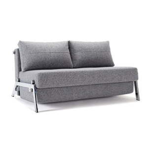 Szara rozkładana sofa Innovation Cubed Chrome Twist Granite, 100x167 cm