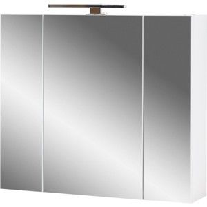 Biała szafka łazienkowa z lustrem 76x71 cm – Germania