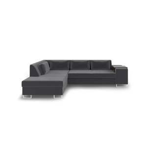 Ciemnoszara rozkładana sofa lewostronna Cosmopolitan Design San Antonio