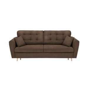 Brązowa 3-osobowa sofa rozkładana ze schowkiem Cosmopolitan Design Grenoble