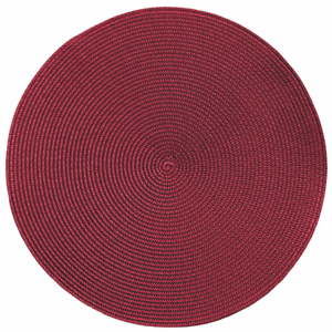 Czerwona okrągła mata stołowa Tiseco Home Studio Round Chambray, ø 38 cm