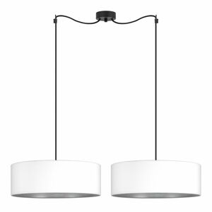 Biała podwójna lampa wisząca z detalem w srebrnym kolorze Bulb Attack Tres XL, ⌀ 45 cm