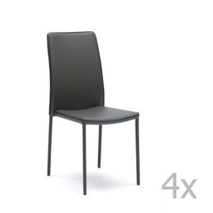 Zestaw 4 ciemnoszarych krzeseł Design Twist Talara