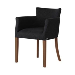 Czarne krzesło z ciemnobrązowymi nogami Ted Lapidus Maison Santal