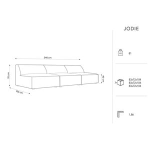 Zielona aksamitna sofa 240 cm Jodie – Micadoni Home