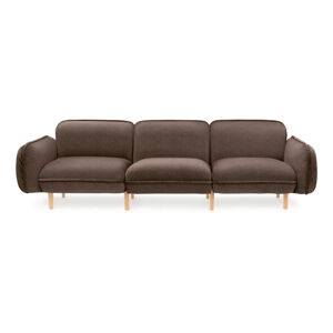 Ciemnobrązowa sofa z materiału bouclé 264 cm Bean – EMKO
