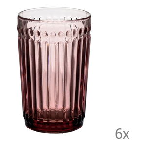 Zestaw 6 fioletowych szklanek InArt Purple, 327 ml