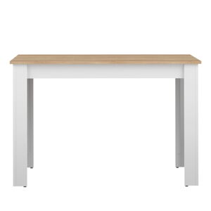Biały stół z blatem w dekorze dębu 110x70 cm Nice – TemaHome