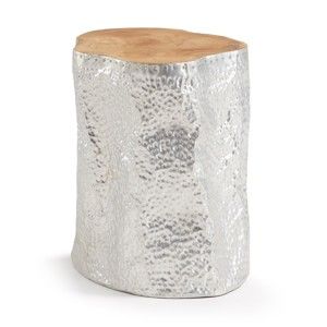 Stolik z drewna tekowego w kolorze srebra La Forma Hoko