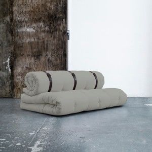 Sofa rozkładana ze skórzanym paskiem Karup Design Buckle Up Grey