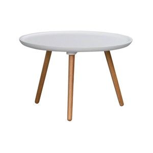 Biały stolik z drewna dębowego Rowico Dellingr, ⌀ 55 cm
