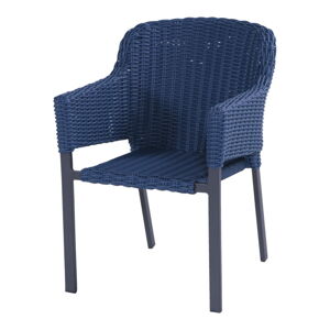 Ciemnoniebieskie krzesło ogrodowe ze sztucznego rattanu Cairo – Hartman