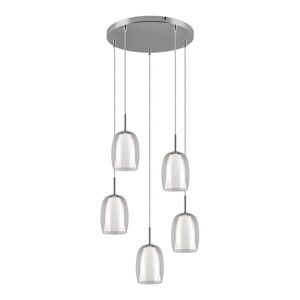 Lampa wisząca w kolorze srebra ze szklanym kloszem ø 48 cm Barret – Trio Select