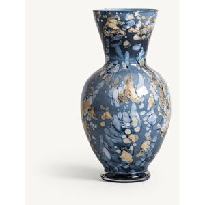Niebieski szklany ręcznie malowany wazon Aurora – Burkina