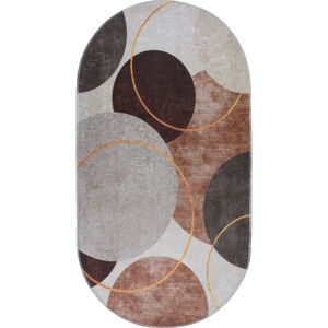 Brązowy/kremowy dywan odpowiedni do prania 80x120 cm Oval – Vitaus