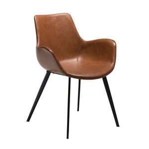Jasnobrązowe krzesło ze skóry ekologicznej z podłokietnikami DAN-FORM Denmark Hype