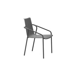 Antracytowe metalowe krzesła ogrodowe zestaw 4 szt. Fleole – Ezeis