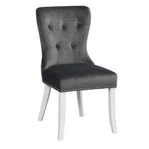 Czarne tapicerowane krzesło do jadalni z konstrukcji z brzozy Folke Ina